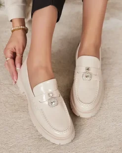 Royalfashion Mokasyny damskie lakierowane Bemies