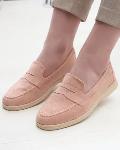 Royalfashion Mokasyny damskie eko-zamszowe w kolorze różowym Daffer