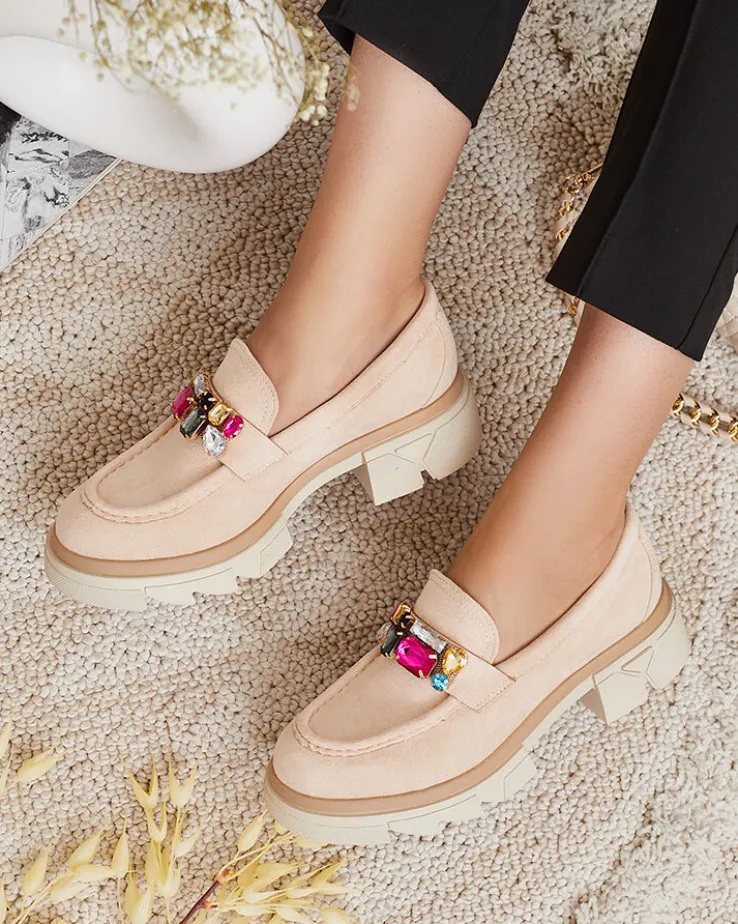 Royalfashion Mokasyny z kolorowymi kamyczkami Sariner