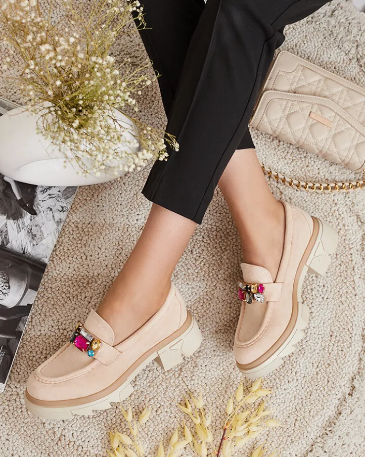 Royalfashion Mokasyny z kolorowymi kamyczkami Sariner