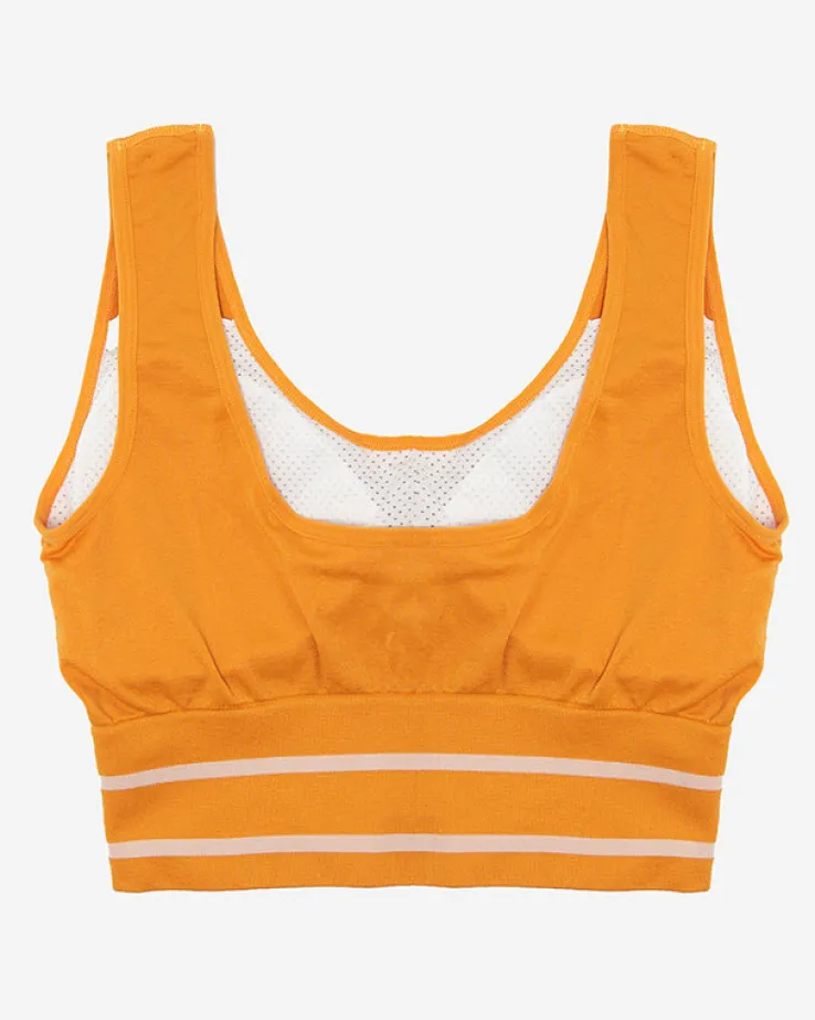 Royalfashion Musztardowy damski biustonosz sportowy