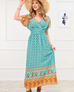 Royalfashion Niebieska letnia sukienka damska