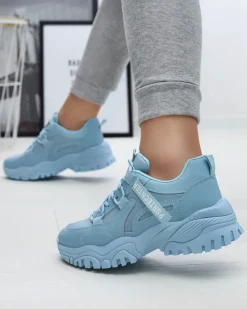 Royalfashion Niebieskie damskie buty sportowe typu sneakersy Povilpo