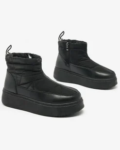 Royalfashion Śniegowce damskie w czarnym kolorze Fopinia