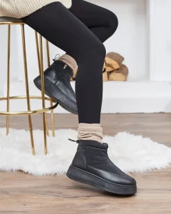 Royalfashion Śniegowce damskie w czarnym kolorze Fopinia