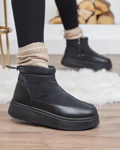 Royalfashion Śniegowce damskie w czarnym kolorze Fopinia