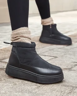 Royalfashion Śniegowce damskie w czarnym kolorze Fopinia