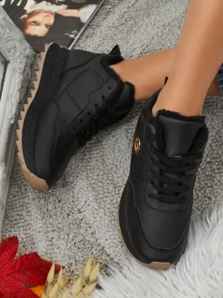 Royalfashion Ocieplane sneakersy damskie z futerkiem Casot