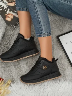 Royalfashion Ocieplane sneakersy damskie z futerkiem Casot