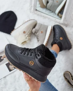 Royalfashion Ocieplane sneakersy damskie z futerkiem Frozit