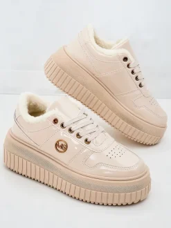 Royalfashion Ocieplane sneakersy damskie z futerkiem Rozit