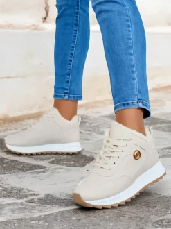 Royalfashion Ocieplane sneakersy damskie z futerkiem Casot