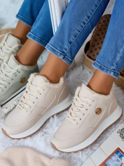 Royalfashion Ocieplane sneakersy damskie z futerkiem Casot