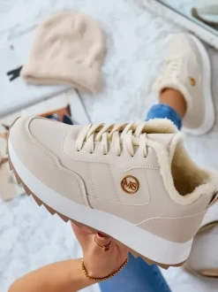 Royalfashion Ocieplane sneakersy damskie z futerkiem Casot