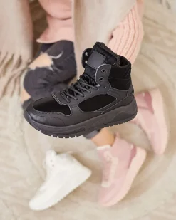 Royalfashion Ocieplane sneakersy damskie z futerkiem Retodaf