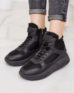 Royalfashion Ocieplane sneakersy damskie z futerkiem Retodaf