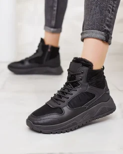 Royalfashion Ocieplane sneakersy damskie z futerkiem Retodaf