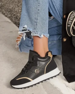 Royalfashion Ocieplane sneakersy damskie z futerkiem Ozzix