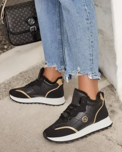 Royalfashion Ocieplane sneakersy damskie z futerkiem Ozzix