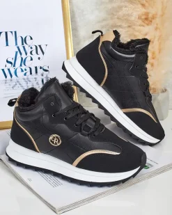 Royalfashion Ocieplane sneakersy damskie z futerkiem Ozzix