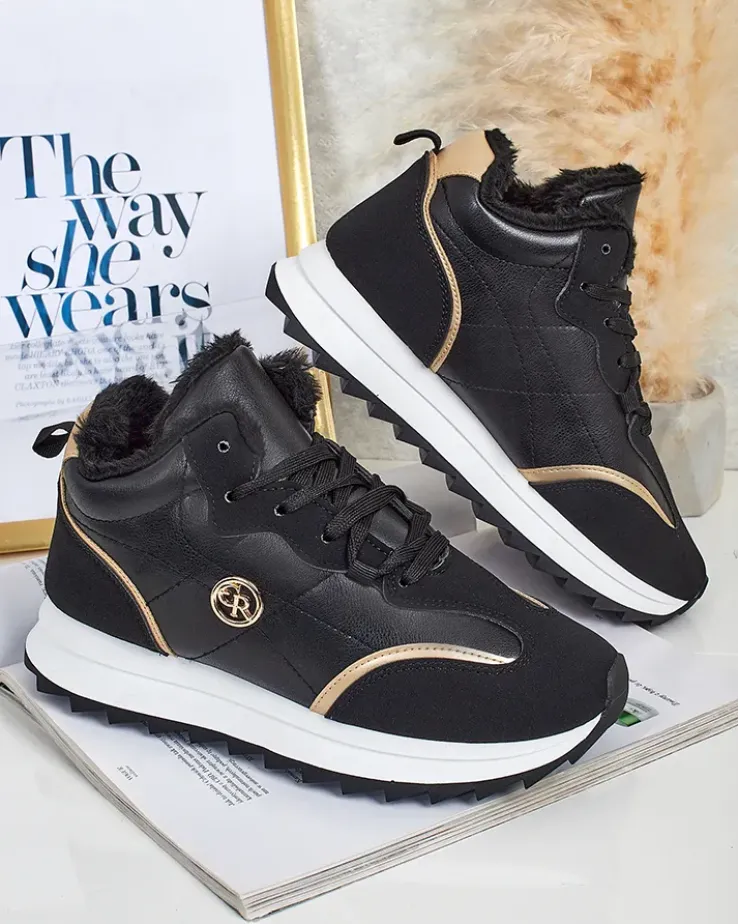 Royalfashion Ocieplane sneakersy damskie z futerkiem Ozzix