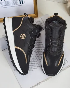 Royalfashion Ocieplane sneakersy damskie z futerkiem Ozzix