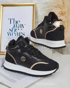 Royalfashion Ocieplane sneakersy damskie z futerkiem Ozzix