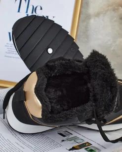 Royalfashion Ocieplane sneakersy damskie z futerkiem Ozzix