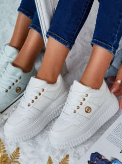 Royalfashion Ocieplane sneakersy damskie z futerkiem Rozit