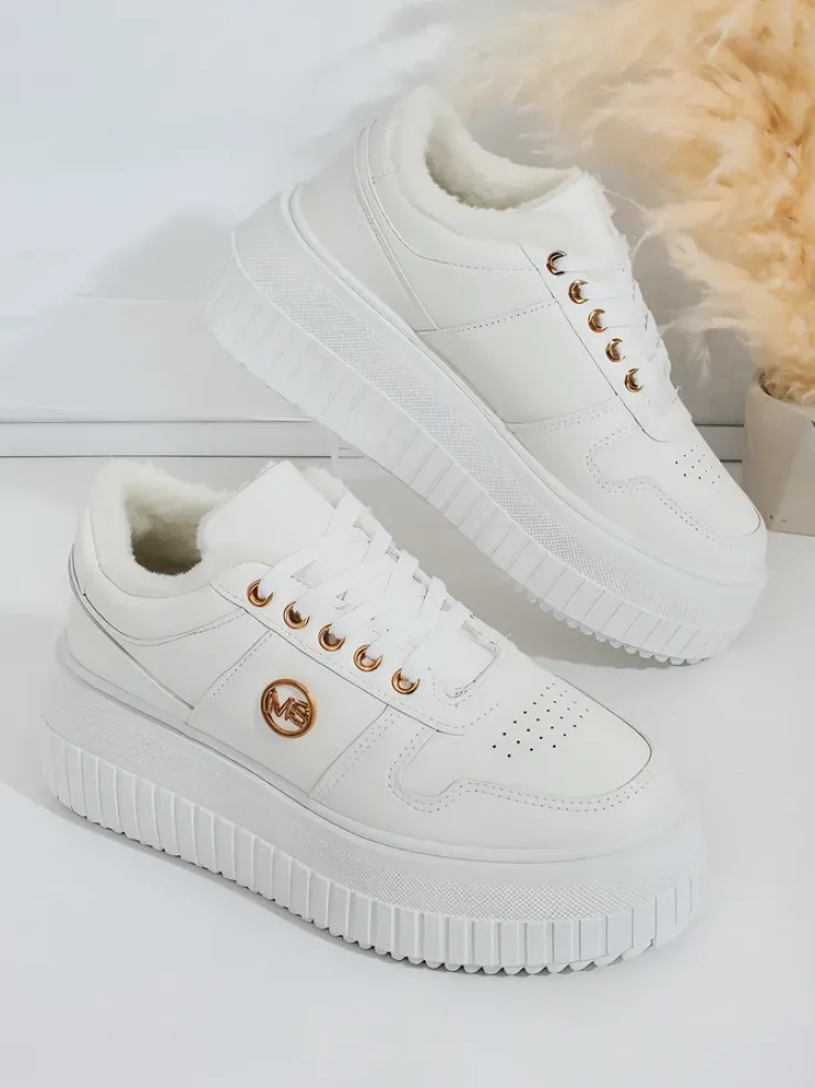 Royalfashion Ocieplane sneakersy damskie z futerkiem Rozit