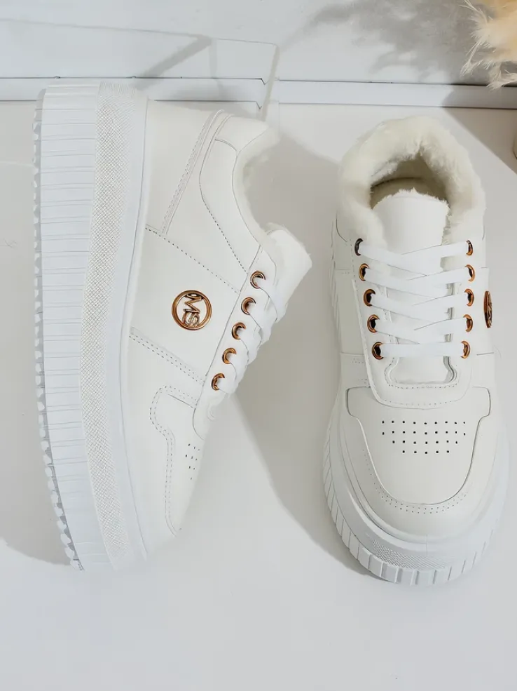 Royalfashion Ocieplane sneakersy damskie z futerkiem Rozit