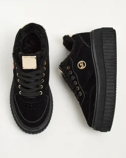 Royalfashion Ocieplane sneakersy damskie z futerkiem Nozii