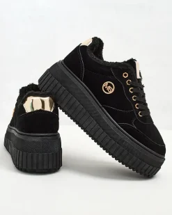 Royalfashion Ocieplane sneakersy damskie z futerkiem Nozii