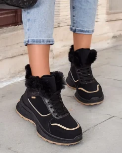 Royalfashion Ocieplane sneakersy damskie z futerkiem Mofell