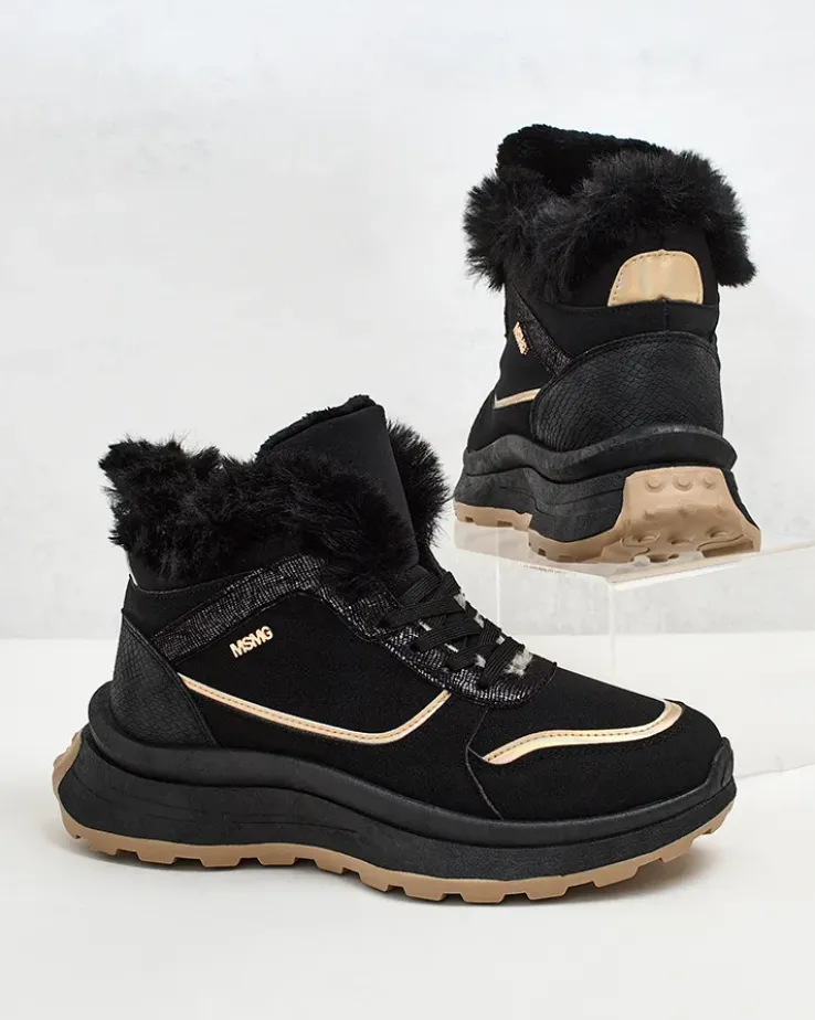 Royalfashion Ocieplane sneakersy damskie z futerkiem Mofell