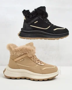 Royalfashion Ocieplane sneakersy damskie z futerkiem Mofell