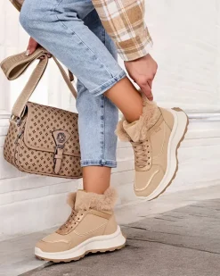 Royalfashion Ocieplane sneakersy damskie z futerkiem Mofell