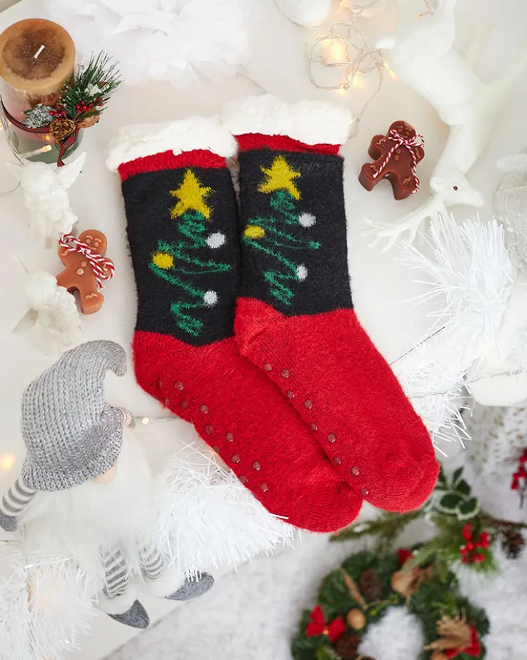 Royalfashion Ocieplane świąteczne damskie skarpetki