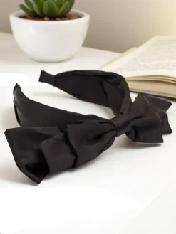 Royalfashion Opaska do włosów satynowa z kokardką Celine