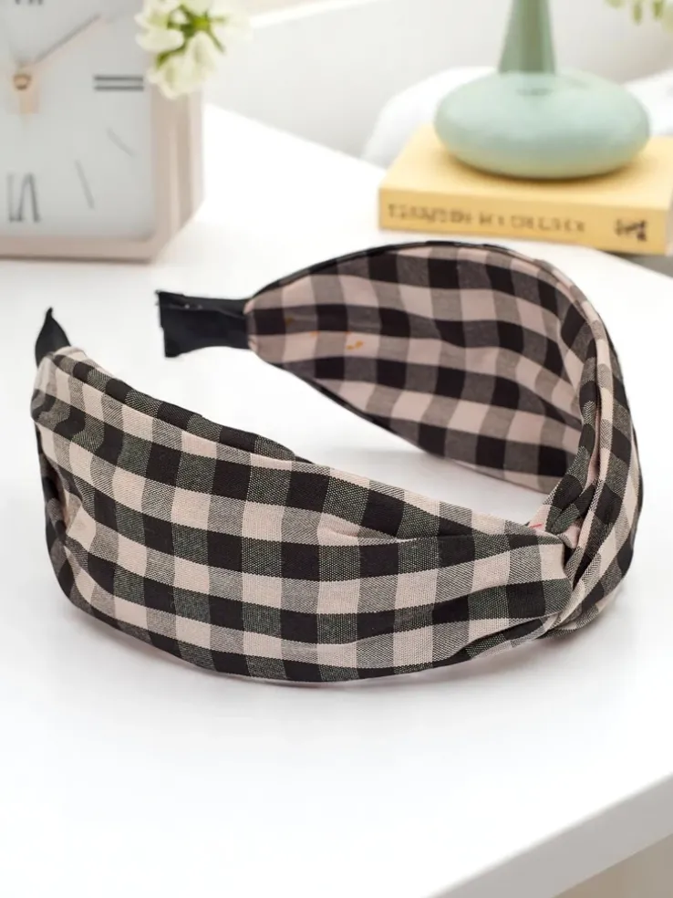 Royalfashion Opaska do włosów w kratkę Claras