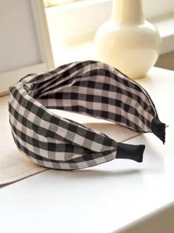 Royalfashion Opaska do włosów w kratkę Claras