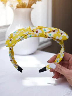 Royalfashion Opaska do włosów z kokardką w kwiatuszki Florinka