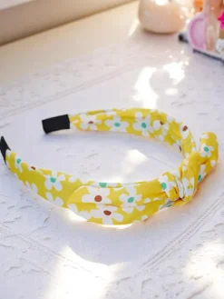 Royalfashion Opaska do włosów z kokardką w kwiatuszki Florinka