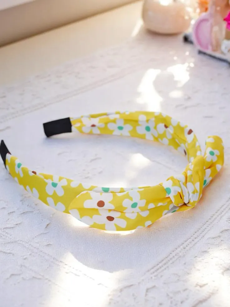 Royalfashion Opaska do włosów z kokardką w kwiatuszki Florinka