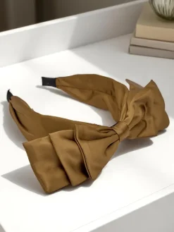 Royalfashion Opaska do włosów satynowa z kokardką Celine