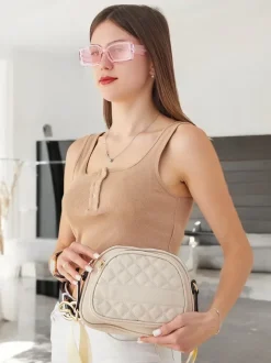 Royalfashion Owalna mała damska torebka z eko skóry