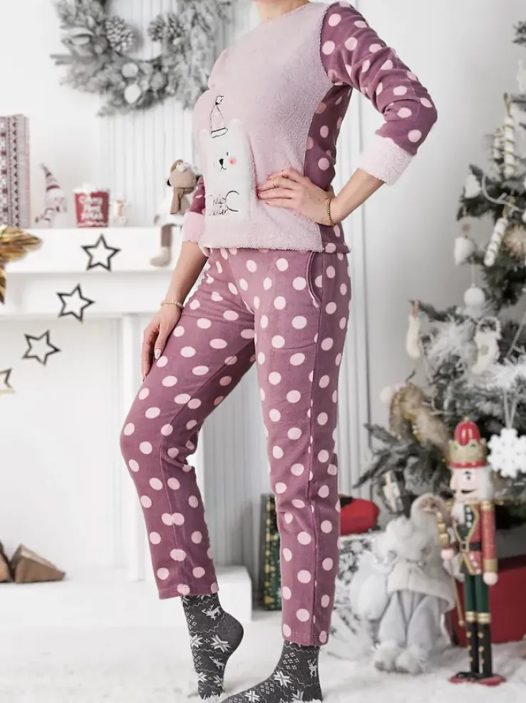 Royalfashion Piżama damska a'la polarowa Hello Winter