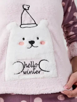 Royalfashion Piżama damska a'la polarowa Hello Winter