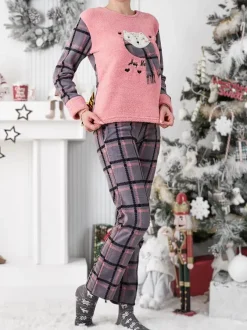 Royalfashion Piżama damska w kratkę