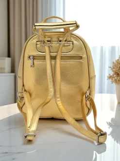 Royalfashion Plecak damski z eko skóry w paski Metallic Stripes